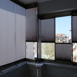 Gri Plicell Cam Balkon Perdesi - Kalın(Dutch)