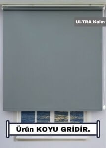 Koyu Gri Stor Perde - Ultra Kalın Kumaş