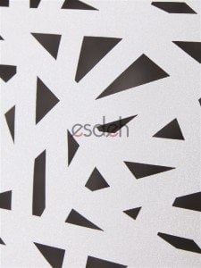 Beyaz Lazer Stor Perde - Geometrik Desen - Orta Kalın Kumaş