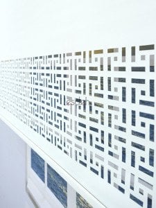 Beyaz Lazer Stor Perde - Labirent Desen - Orta Kalın Kumaş