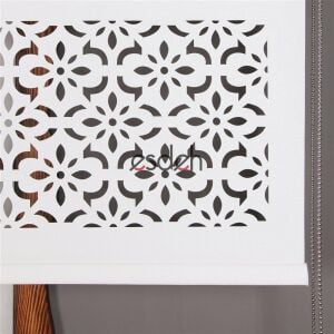 Beyaz Lazer Stor Perde - Osmanlı Desen - Ultra Kalın Kumaş