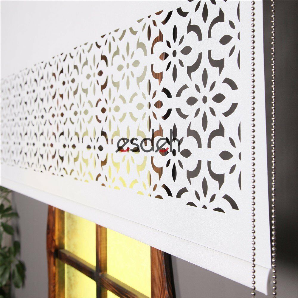 Beyaz Lazer Stor Perde - Osmanlı Desen - Ultra Kalın Kumaş