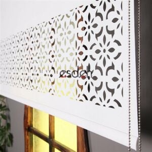 Beyaz Lazer Stor Perde - Osmanlı Desen - Ultra Kalın Kumaş