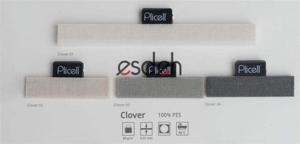 Beyaz Tül Plicell Cam Balkon Perdesi - Clover Serisi