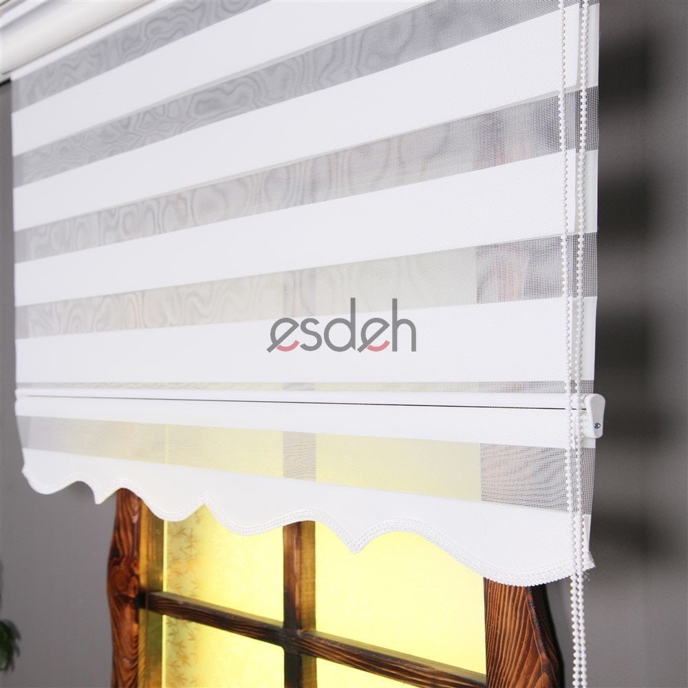 Bambu Zebra Perde - Beyaz