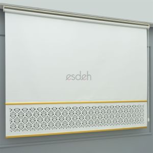 Ekru Lazer Stor Perde - Çift Gold Lama Detaylı - Orta Kalın Kumaş