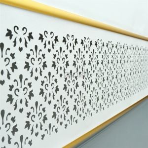 Ekru Lazer Stor Perde - Çift Gold Lama Detaylı - Orta Kalın Kumaş