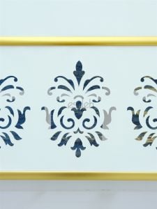 Beyaz Lazer Stor Perde - Çift Gold Lama Detaylı - Orta Kalın Kumaş