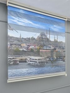 İstanbul Eminönü Manzara Baskılı Zebra Perde