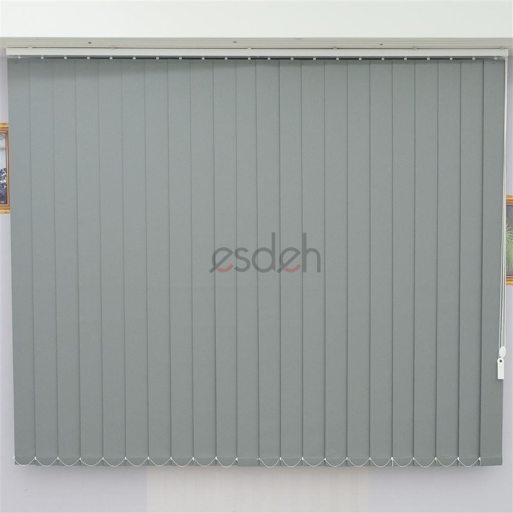 Gri Dikey Stor Perde - İşyeri Ofis Perdesi - Mat Kalın Stor