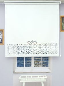 Beyaz Lazer Stor Perde - Dantel Desen - Orta Kalın Kumaş