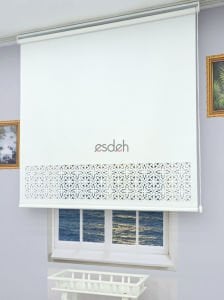 Beyaz Lazer Stor Perde - Dantel Desen - Orta Kalın Kumaş