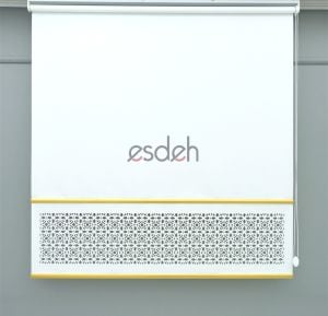 Beyaz Lazer Stor Perde - Gold Lama Detaylı - Orta Kalın Kumaş