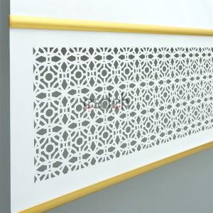 Beyaz Lazer Stor Perde - Gold Lama Detaylı - Orta Kalın Kumaş