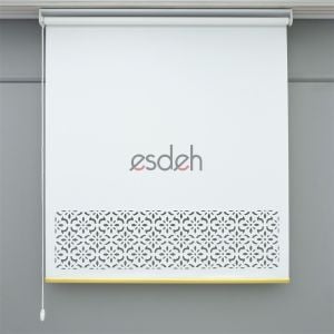 Beyaz Lazer Stor Perde - Gold Lama Detaylı - Orta Kalın Kumaş