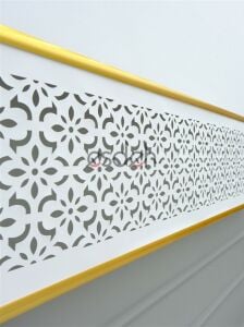 Beyaz Lazer Stor Perde - Çift Gold Lama Detaylı - Orta Kalın Kumaş