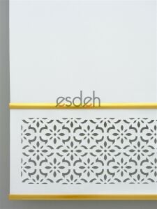 Beyaz Lazer Stor Perde - Çift Gold Lama Detaylı - Orta Kalın Kumaş