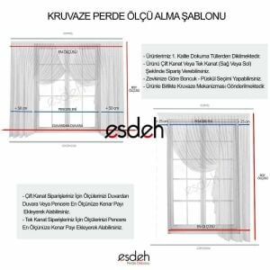200x260 cm - Kum Desen Örme Grek Tül Perde - Kruvaze